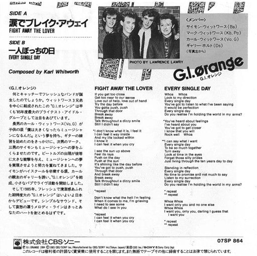 Release: Fight Away The Lover-Vinyl-Japan-1984-07SP 864-2776468