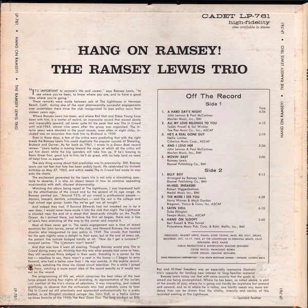 Release: Hang On Ramsey!-Vinyl-US-1965-LP-761-2410214