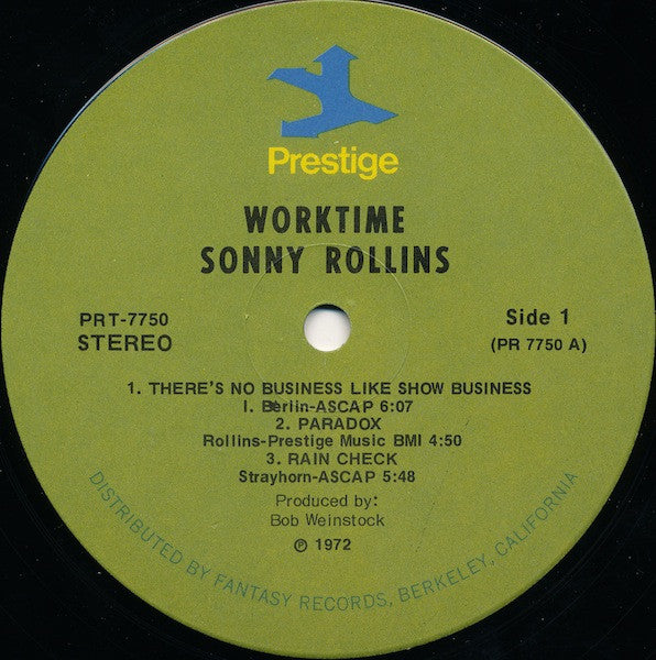 Release: Worktime-Vinyl-US-1972-PR 7750, PRT-7750-2465913