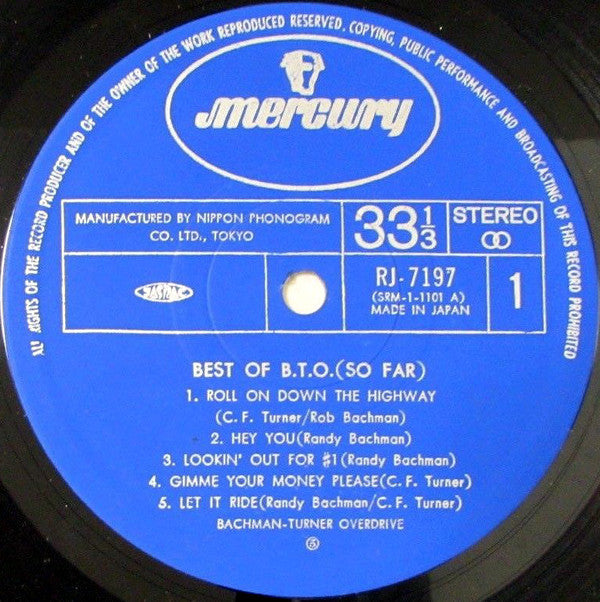 Master Release: Best Of B.T.O. (So Far) by Bachman-Turner Overdrive