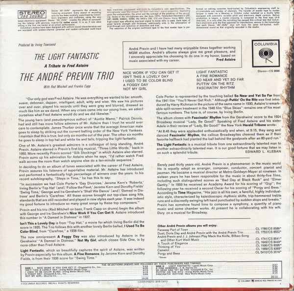 Master Release: The Light Fantastic, A Tribute To Fred Astaire by The André Previn Trio