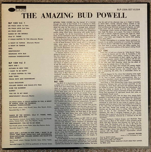 Release: The Amazing Bud Powell, Volume 2-Vinyl-US-1966-BST-81504, BLP 1504-32087235