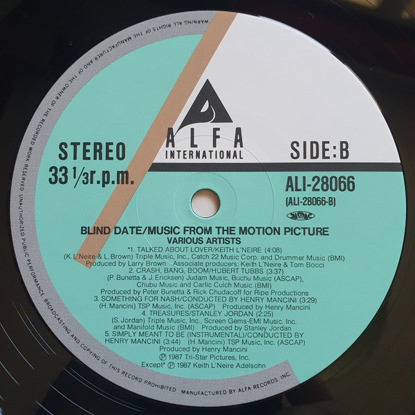  ブラインド・デート = Blind Date (Music From The Motion Picture)