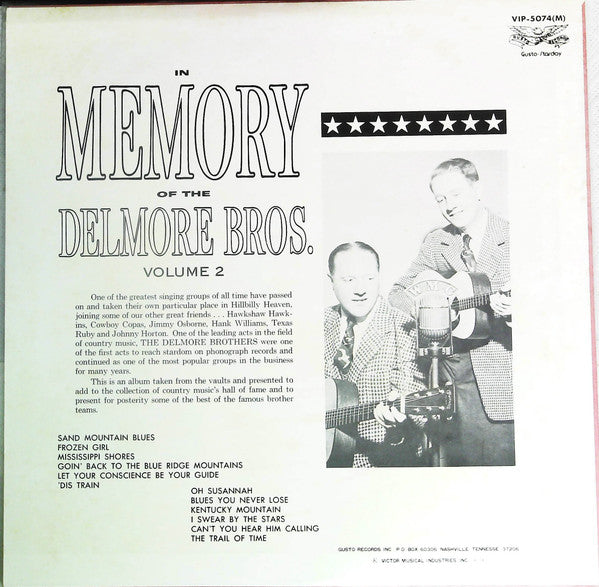 Release: In Memory Of The Delmore Bros. Volume 2-Vinyl-Japan-1978-VIP-5074(M)-15996075
