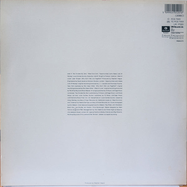 Release: Please-Vinyl-UK-1986-PCS 7303, 24 0520 1, PSB1-11929492