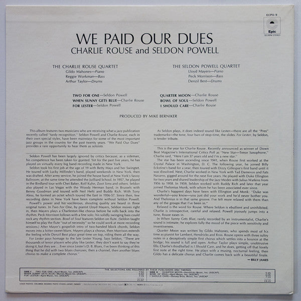We Paid Our Dues!