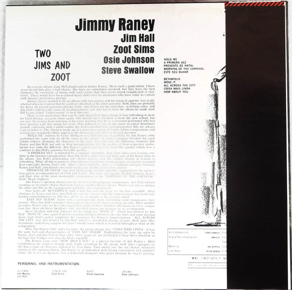 Release: Two Jims And Zoot-Vinyl-Japan-1976-22AP 135-13582088