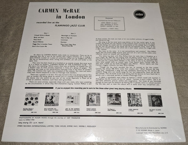 Carmen McRae In London