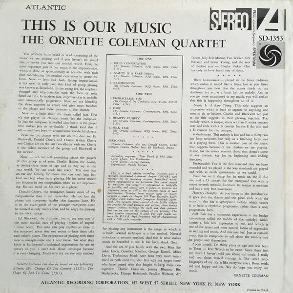 Master Release: This Is Our Music by The Ornette Coleman Quartet