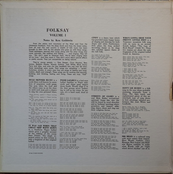 Release: American Folksay Ballads And Dances Volumes I & II-Vinyl-US-1963-SLPX 5-15781576