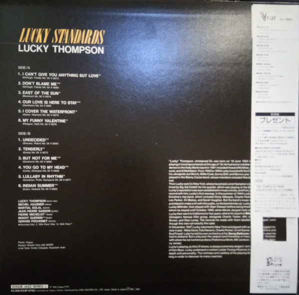 Release: Lucky Thompson & Gérard Pochonet Et Son Quartette  - Vol. 1-Vinyl-Japan-1984-K23P 6752-13356440