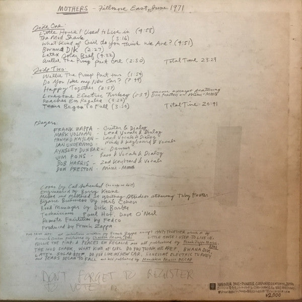 Release: Fillmore East - June 1971-Vinyl-Japan-1971-P-8151R-21234409