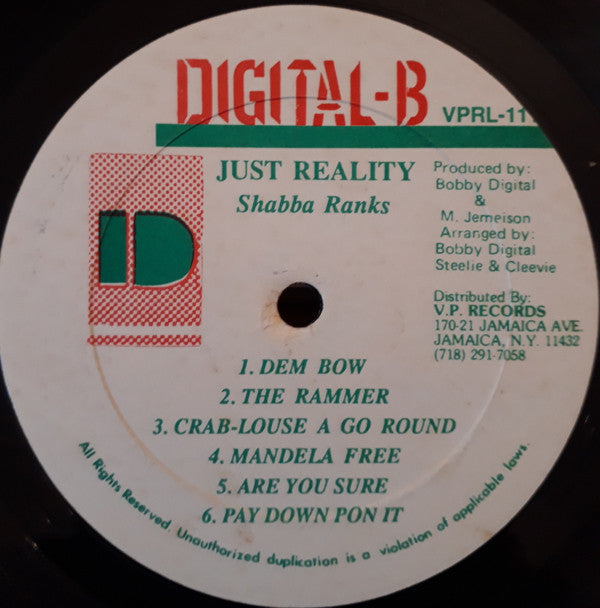 Master Release: Just Reality by Shabba Ranks