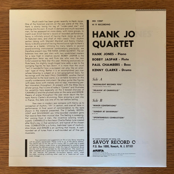 Hank Jones' Quartet