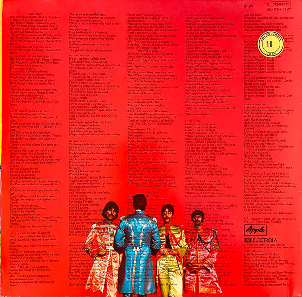 Release: Sgt. Pepper's Lonely Hearts Club Band-Vinyl-Germany-1980-1C 072-04 177, 1C 072-04 177-17984422