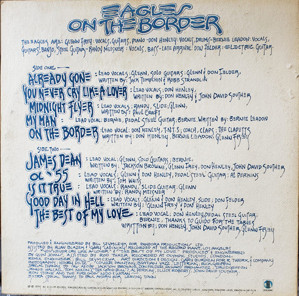 Release: On The Border-Vinyl-US-1974-7E-1004-15300043