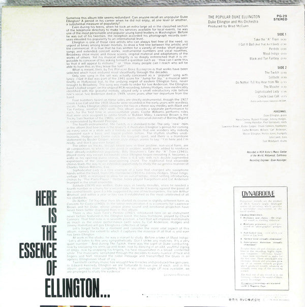 Release: The Popular Duke Ellington-Vinyl-Japan-1976-PG-29-13500219