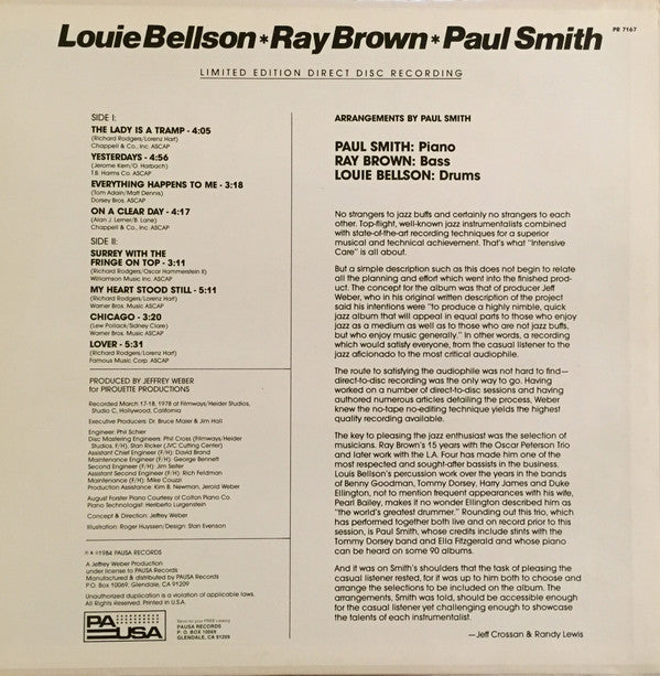 Release: Intensive Care-Vinyl-US-1984-PR 7167-12129083