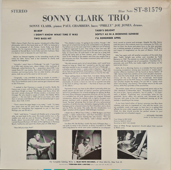 Release: Sonny Clark Trio-Vinyl-Japan-1984-ST-81579, BLP 1579, BNST 1579-27081078