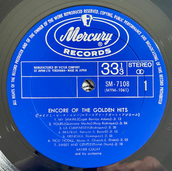 Release: Cugat's Golden Hits-Vinyl-Japan-1963-SM-7108-23739269