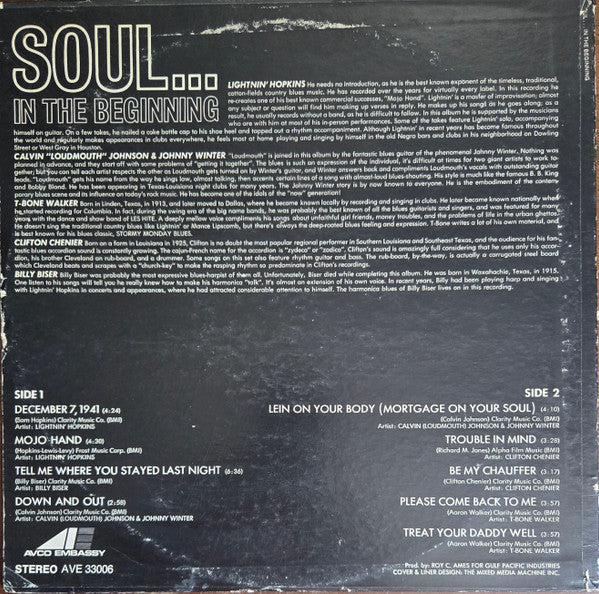 Release: Soul...In The Beginning-Vinyl-US-1969-AVE 33006-30929391