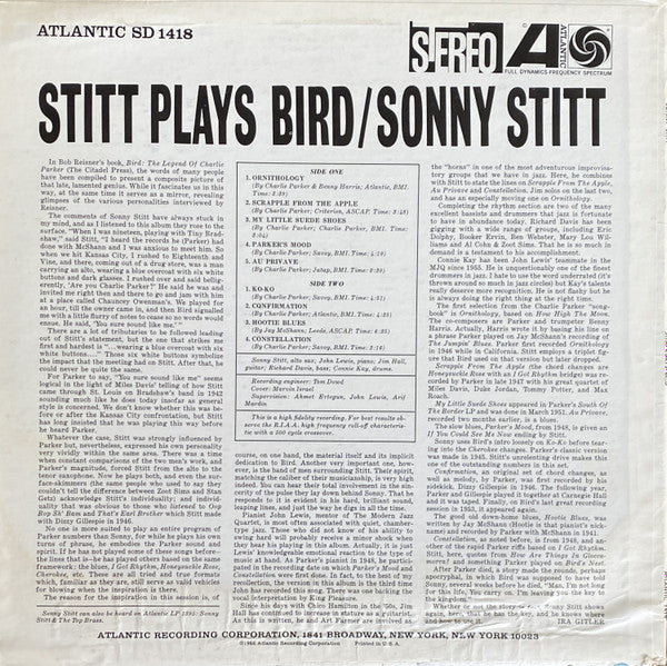 Release: Stitt Plays Bird-Vinyl-US-None-SD 1418, 1418-20328484