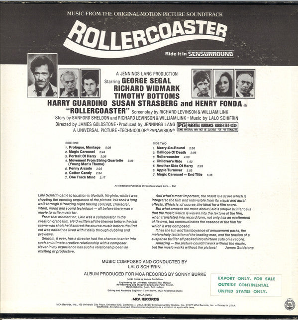 Release: Rollercoaster (Music From The Original Motion Picture Soundtrack)-Vinyl-US-1977-MCA 2284-11668712
