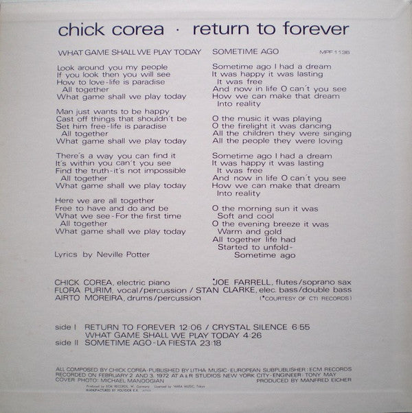 Release: Return To Forever-Vinyl-Japan-1978-MPF 1136-23902757