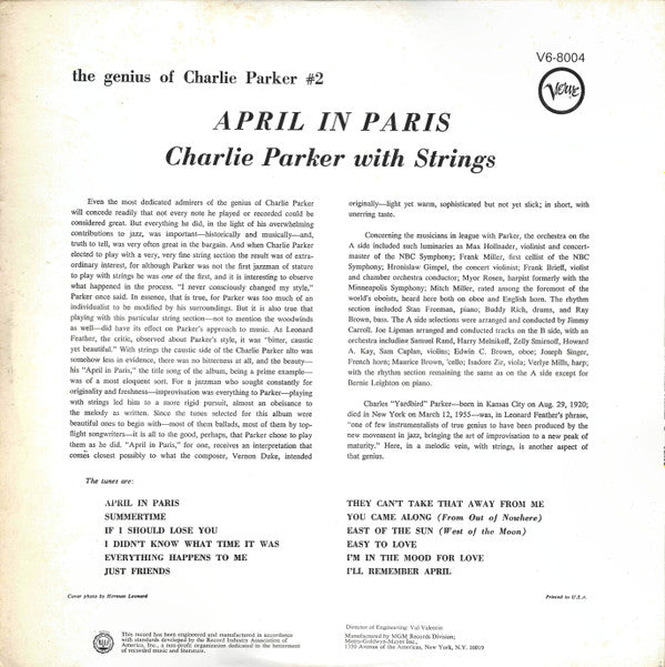 Master Release: Charlie Parker With Strings by Charlie Parker With Strings