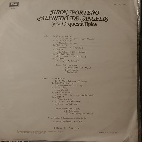 Master Release: Jiron Porteño by Alfredo de Angelis Y Su Orquesta Típica