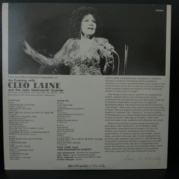 Release: An Evening With Cleo Laine & The John Dankworth Quartet -Vinyl-Japan-1978-RCA-9145~46-15989439
