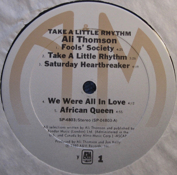 Release: Take A Little Rhythm-Vinyl-US-1980-SP-4803-22330726
