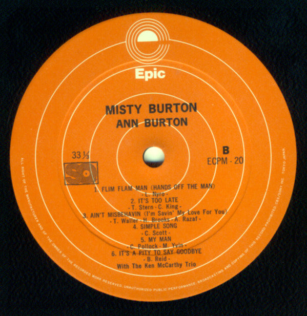 Release: Misty Burton-Vinyl-Japan-1973-ECPM-20-26773868