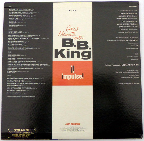 Master Release: Great Moments With B.B. King by B.B. King