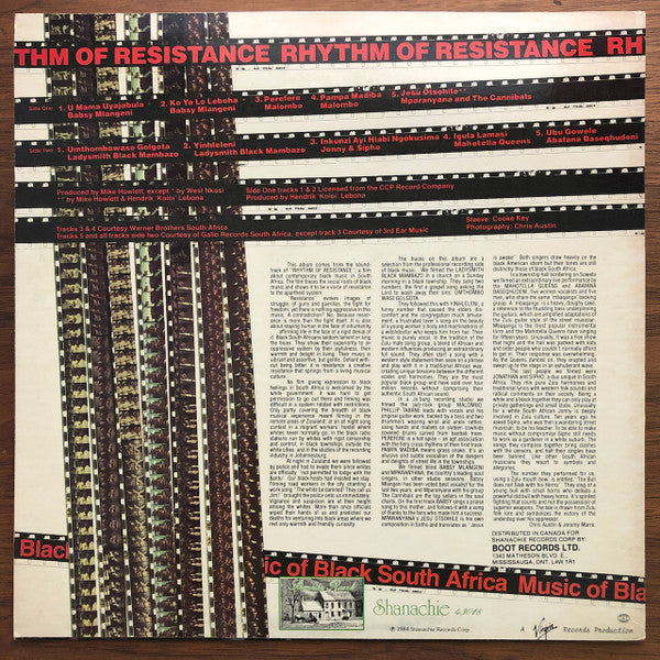 Master Release: Rhythm Of Resistance - Music Of Black South Africa by Various