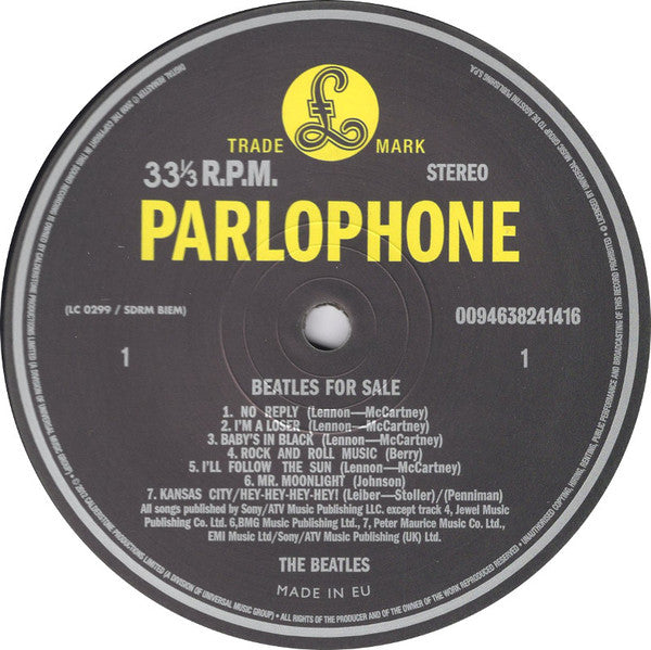 Release: Beatles For Sale-Vinyl-UK & Ireland-2017-0094638241416, PCS 3062-10441595