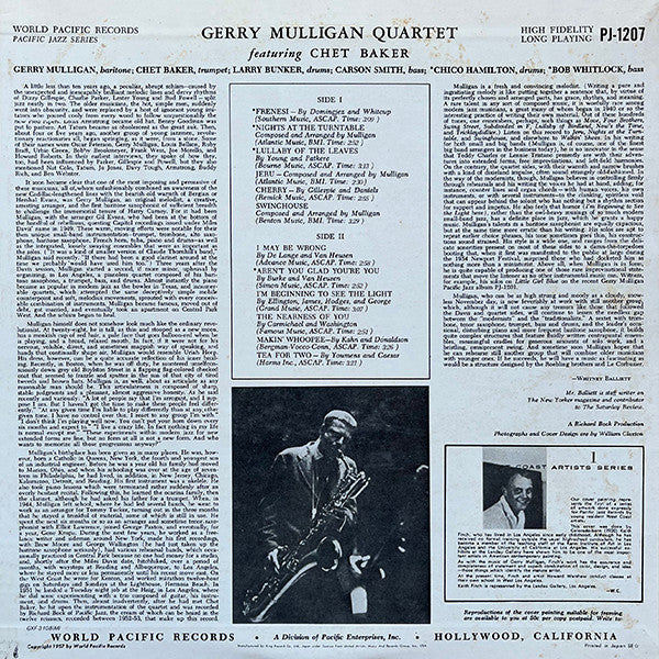 Release: Gerry Mulligan Quartet-Vinyl-Japan-1978-PJ-1207-24706277