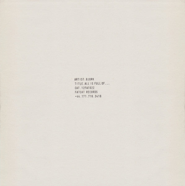 Master Release: All Is Full Of Love by Björk