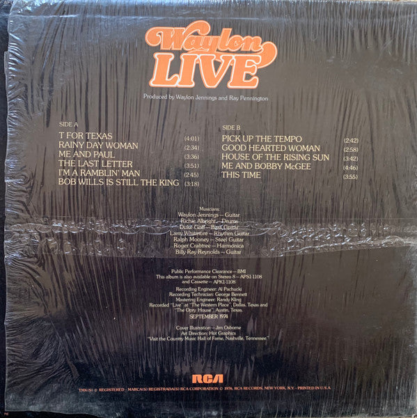 Master Release: Waylon Live by Waylon Jennings