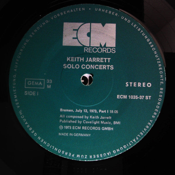 Release: Solo Concerts: Bremen / Lausanne-Vinyl, Box Set-Germany-1975-ECM 1035-37 ST-14655308