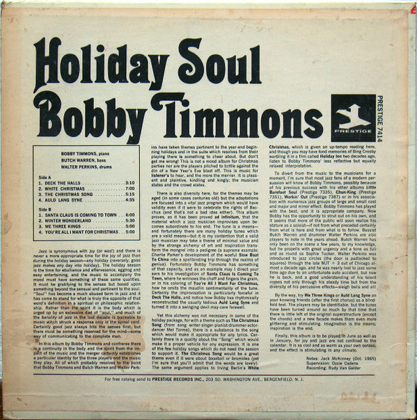 Release: Holiday Soul-Vinyl-US-1965-PRST 7414-11312313