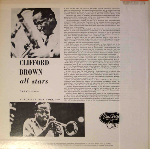 Release: Clifford Brown All Stars-Vinyl-Japan-None-EVER-1008 (M), EVER-1008 (M)-21503173