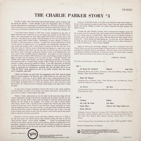 Release: The Charlie Parker Story #3-Vinyl-US-1961-V6-8002-15837538