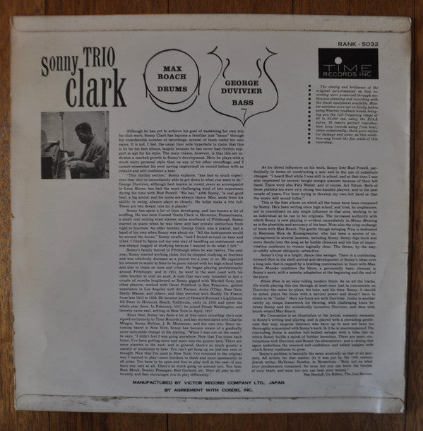 Release: Sonny Clark Trio-Vinyl-Japan-None-RANK-5032, RANK-5032-6809469