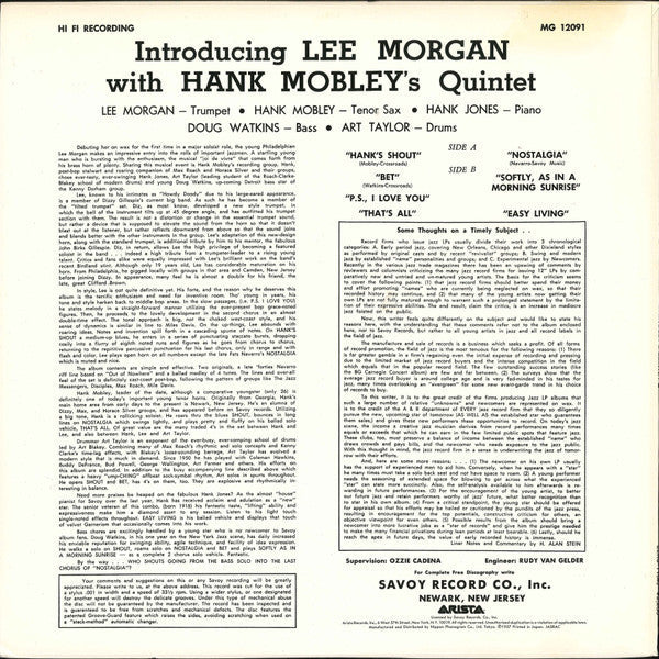 Release: Introducing Lee Morgan-Vinyl-Japan-1981-22RS-11, MG 12091-7319982