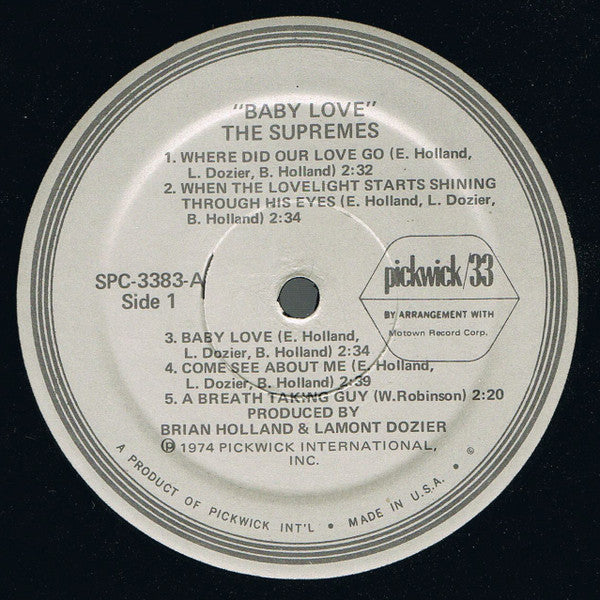 Release: Baby Love-Vinyl-US-1974-SPC-3383-7579919