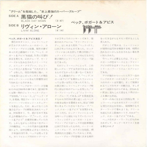 Release: Black Cat Moan-Vinyl-Japan-1973-ECPB 213-9525555