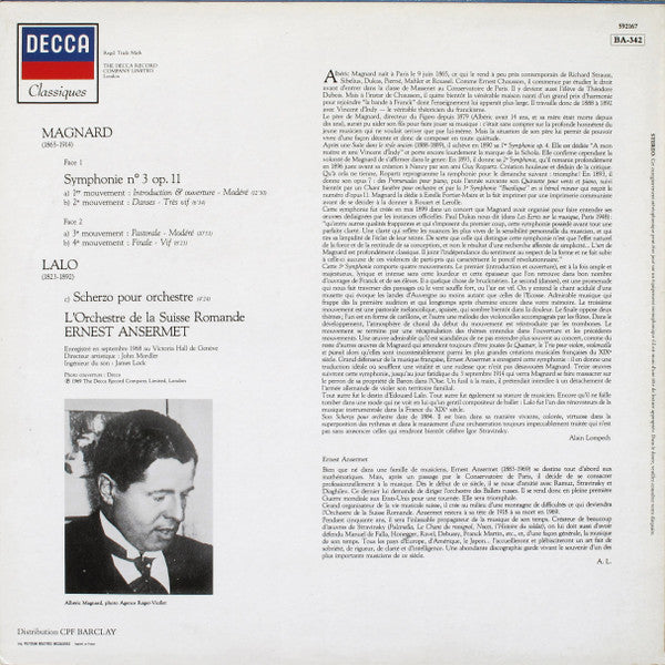 Release: Symphony No.3 / Scherzo For Orchestra-Vinyl-France-None-592167-8633060
