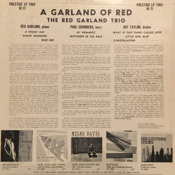 Release: A Garland Of Red-Vinyl-US-1956-PRLP 7064-7273801