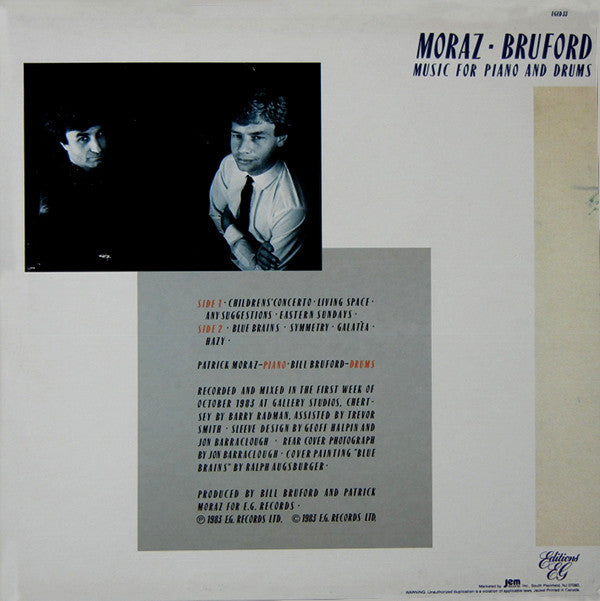 Release: Music For Piano And Drums-Vinyl-US-1984-EGED 33-2608574
